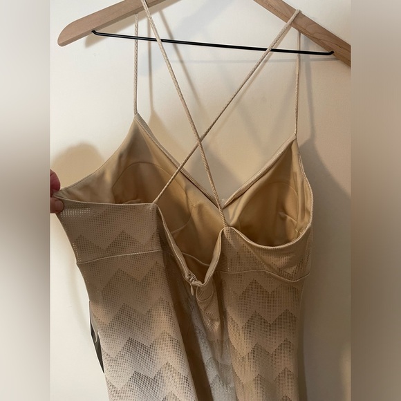 NEW Bebe Gold Sparkle Cowl Neck Lined Mini Slip Dress Size XL New Year's Dress! - Picture 6 of 12